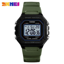 SKMEI Fashion Mil itary Men Digital Watch  Outdoor Sport Watch 5Bar Waterproof Alarm Clock - Green