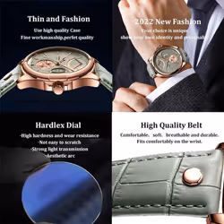 Men Watch Fashion Top Luxury Sport Men&apos;s Wristwatch Waterproof Luminous Leather Date Quartz Watches Man Clock - silver,silver