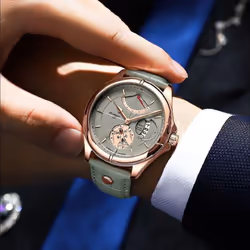 Men Watch Fashion Top Luxury Sport Men&apos;s Wristwatch Waterproof Luminous Leather Date Quartz Watches Man Clock - silver,silver
