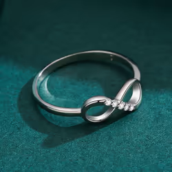 Tancise Classic 925 Sterling Silver  Zircon Ring Ladies Jewelry Wedding Promise Party Gift - silver, 8