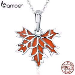Bamoer Authentic 925 Sterling Silver The Maple Leaf Bead & Charm Fit Bracelet & Necklace Diy
