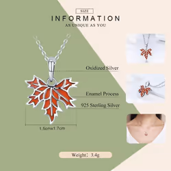 Bamoer Authentic 925 Sterling Silver The Maple Leaf Bead & Charm Fit Bracelet & Necklace Diy