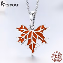 Bamoer Authentic 925 Sterling Silver The Maple Leaf Bead & Charm Fit Bracelet & Necklace Diy