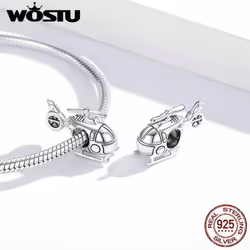 Wostu 925 Sterling Silver Vintage Little Helicopter Charms Beads For Original Bracelet & Bangle Diy Jewelry
