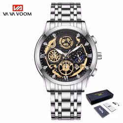 Va Va Voom Fashion Luminous Quartz Watches Men Business Watch Male Stainless Steel Mesh Belt Skeleton Quartz Wrist Watch Relo ...