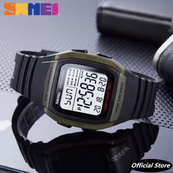 Skmei Mens Digital Countdown Chronograph Wrist Watch - Army Green