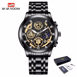 Va Va Voom Fashion Luminous Quartz Watches Men Business Watch Male Stainless Steel Mesh Belt Skeleton Quartz Wrist Watch Relo ...
