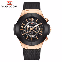 Va Va Voom Creative Hollow Perspective Window Calendar Fashion Student Watch Silicone Waterproof Men's Sports Qua - blac ...