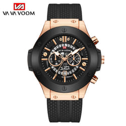 Va Va Voom Creative Hollow Perspective Window Calendar Fashion Student Watch Silicone Waterproof Men&apos;s Sports Qua - black,rose gold, NO Packaging