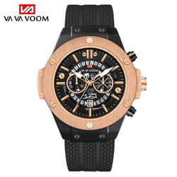 Va Va Voom Creative Hollow Perspective Window Calendar Fashion Student Watch Silicone Waterproof Men&apos;s Sports Qua - rose gold,black, NO Packaging