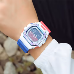 Smael Digital Watch Men Sports Waterproof Stopwatch Alarm Clock Rubber Strap Military Wristwatches 8059 Sport Watches Led Digita - white, NO Packaging