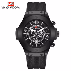 Va Va Voom Creative Hollow Perspective Window Calendar Fashion Student Watch Silicone Waterproof Men&apos;s Sports Quartz Wat ...