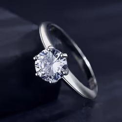 Tancise Classic 925 Sterling Silver  Zircon Ring Ladies Jewelry Wedding Promise Party Gift - silver, 7