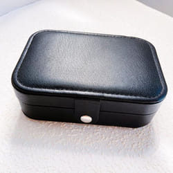 Button Storage Zipper Jewelers Organizer Container Box Portable Jewelry Box Jewelry Organizer Display Travel Jewelry Case Boxes - black