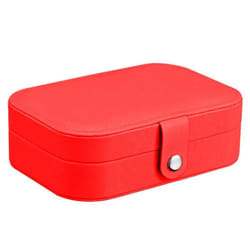 Button Storage Zipper Jewelers Organizer Container Box Portable Jewelry Box Jewelry Organizer Display Travel Jewelry Case Boxes - red