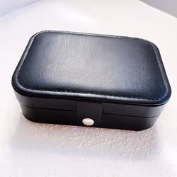 Button Storage Zipper Jewelers Organizer Container Box Portable Jewelry Box Jewelry Organizer Display Travel Jewelry Case Boxes - light blue