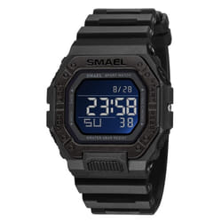 Smael Digital Watch Men Sports Waterproof Stopwatch Alarm Clock Rubber Strap Military Wristwatches 8059 Sport Watches Led Digi - black, With Packaging