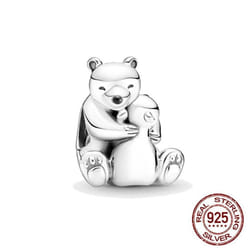 New S925 Sterling Silver Hugging Polar Bears Charm Beads Fit Original  Charms Bracelet Silver S925 Jewelry Berloque - as the picture