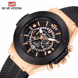 Va Va Voom Creative Hollow Perspective Window Calendar Fashion Student Watch Silicone Waterproof Men&apos;s Sports Q - rose gold,black, With Packaging