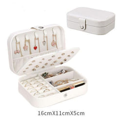 Button Storage Zipper Jewelers Organizer Container Box Portable Jewelry Box Jewelry Organizer Display Travel Jewelry Case Boxes - white