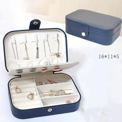 Button Storage Zipper Jewelers Organizer Container Box Portable Jewelry Box Jewelry Organizer Display Travel Jewelry Case Boxes - dark blue
