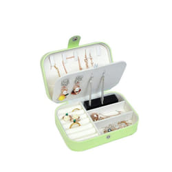 Button Storage Zipper Jewelers Organizer Container Box Portable Jewelry Box Jewelry Organizer Display Travel Jewelry Case Boxes - light green