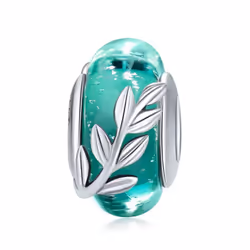 Bamoer 4 Styles Genuine 925 Sterling Silver Star Flower European Murano Glass Beads Fit Bracelets - SCC863