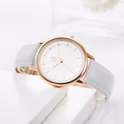 Shengke Women Watches Simple Fashion Female Leather Quartz Wrist Watch Ladies Waterproof Clock Girl Gift - grey