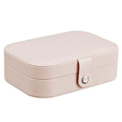 Button Storage Zipper Jewelers Organizer Container Box Portable Jewelry Box Jewelry Organizer Display Travel Jewelry Case Boxes - pink