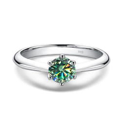 Bague Ringen 1.0 Carat D Color Moissanite Wedding Rings For Women Top Quality 18k White Gold Color 925 Sterling Silver Jewelry - blue,green, 8