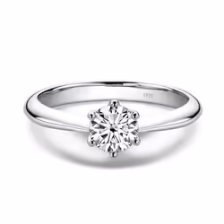 Bague Ringen 1.0 Carat D Color Moissanite Wedding Rings For Women Top Quality 18k White Gold Color 925 Sterling Silver Jewelr ...