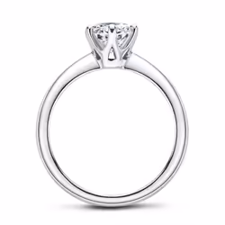 Bague Ringen 1.0 Carat D Color Moissanite Wedding Rings For Women Top Quality 18k White Gold Color 925 Sterling Silver Jewelry - white, 8