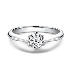 Bague Ringen 1.0 Carat D Color Moissanite Wedding Rings For Women Top Quality 18k White Gold Color 925 Sterling Silver Jewelry - white, 9