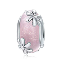 Bamoer 4 Styles Genuine 925 Sterling Silver Star Flower European Murano Glass Beads Fit Bracelets - SCC860