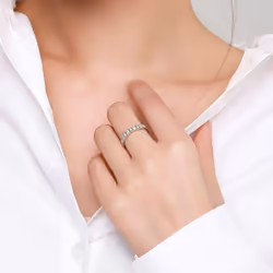Tancise Classic 925 Sterling Silver  Zircon Ring Ladies Jewelry Wedding Promise Party Gift - silver, 9