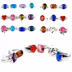 20pcs Wholesale Crystal  Mixed Rings Bulk Finger Ring Band Jewelry