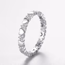 Tancise Classic 925 Sterling Silver  Zircon Ring Ladies Jewelry Wedding Promise Party Gift - silver, 6