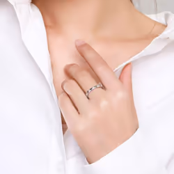 Tancise Classic 925 Sterling Silver  Zircon Ring Ladies Jewelry Wedding Promise Party Gift - silver, 6