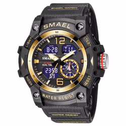 Smael Military Watch Quartz Wristwatches Sport 50m Waterproof Alarm Clock Light Analog Digital Male Clocks 8007 Mens Watches ...