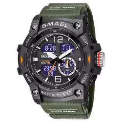 Smael Military Watch Quartz Wristwatches Sport 50m Waterproof Alarm Clock Light Analog Digital Male Clocks 8007 Mens Watches  ...