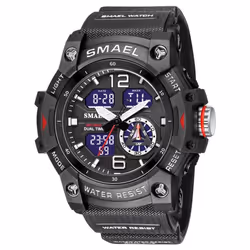 Smael Military Watch Quartz Wristwatches Sport 50m Waterproof Alarm Clock Light Analog Digital Male Clocks 8007 Mens Watches ...