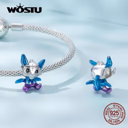 Wostu 925 Sterling Silver Fashion Colorful Flying Dragon Charms Beads For Women Fit Original Diy Bracelet Necklace Jewelry - ...