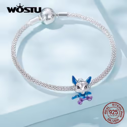 Wostu  925 Sterling Silver Fashion Colorful Flying Dragon Charms Beads For Women Fit Original Diy Bracelet Necklace Jewelry - 925 silver