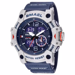 Smael Military Watch Quartz Wristwatches Sport 50m Waterproof Alarm Clock Light Analog Digital Male Clocks 8007 Mens Watches  ...