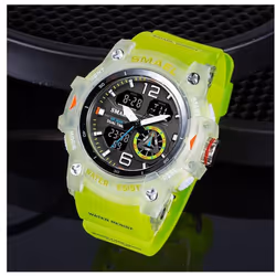 Smael Military Watch Quartz Wristwatches Sport 50m Waterproof Alarm Clock Light Analog Digital Male Clocks 8007 Mens Watches Digital - white