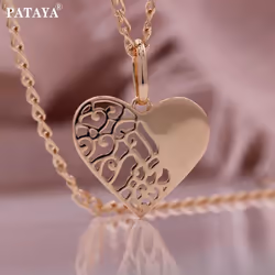 Pataya Rose Gold Color Hollow Heart Style Romance Of A Teenage Girl Necklace