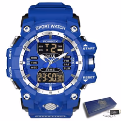 Lige New Men Watch Dual Display Led Digital Watch For Men Waterproof Chronograph Quartz Military Sport Electronic Wristwatch ...