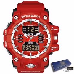 Lige New Men Watch Dual Display Led Digital Watch For Men Waterproof Chronograph Quartz Military Sport Electronic Wristwatch  ...