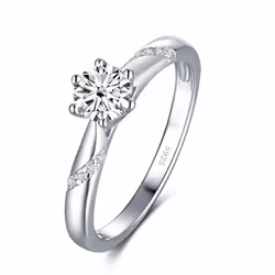 Bague Ringen Real 1.0 Carat Moissanite Diamond Rings For Women Fine Jewelry 925 Sterling Silver Engagement Wedding Lady Anillo - blue, 7