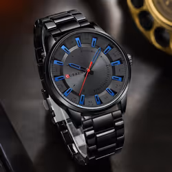 Curren New Fashion Simple Style Men Watches Quartz Wristwatches Stainless Steel Band Clock Male 8406 - silver